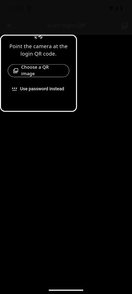 লগইন QR স্ক্যান (অ্যাকাউন্ট যোগ)