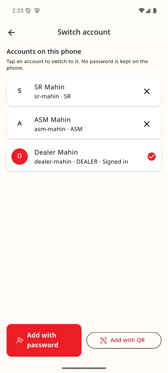 ধাপ ৫: অ্যাকাউন্ট বদলান (তিনটি অ্যাকাউন্ট)